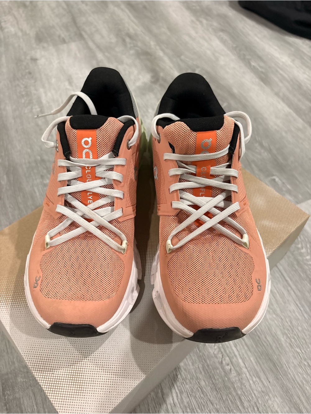 On Running Women's Coral Mesh Sneakers with White Accents